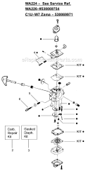 Page C Diagram and Parts List for XT25  Weed Eater Trimmer